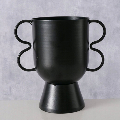 Vazo metalike Boltze Home Valerio, 16 cm, për zbukurim, e zezë