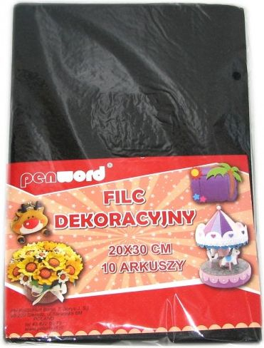 Filc dekorativ Penword, 20x30 cm, 10 fletë, i zi