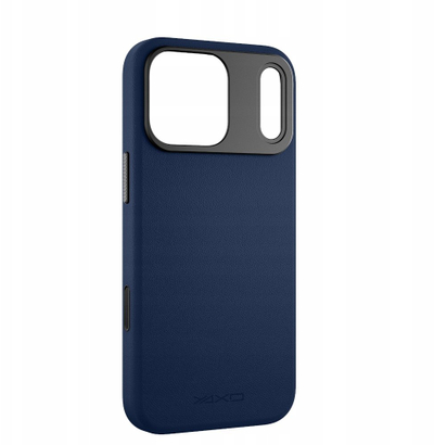 Mbulesë telefoni YAXO Leather Gear Slim Case për iPhone 17 Pro, MagSafe, lëkurë eko, blu