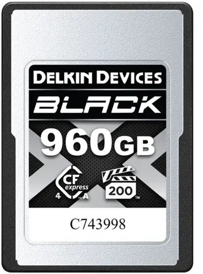 Kartë memorie Delkin Black CFexpress Type A 4.0, 960GB, VPG200, e zezë