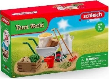 Set lojrash Schleich Farm World Stable Care, 11 pjesë, aksesorë për stallë