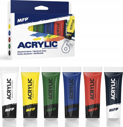Set boje akrilike MFP Acrylic, 6x75ml, ngjyra bazë
