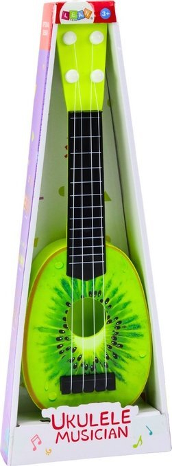 Ukulele lodër Leantoys Kiwi, 4 tela, 35cm, jeshile