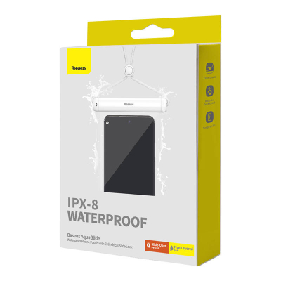 Kësi e papërshkueshme për telefon Baseus AquaGlide, IPX8, deri 7.2", e bardhë