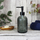 Dispenzer sapuni qelqi vintage, 450ml, dizajn me pika, kapak i zi