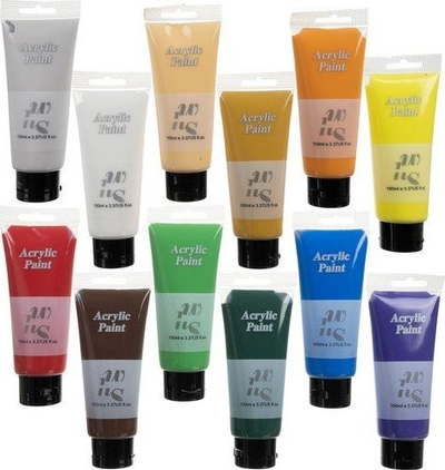Set bojrash akrilike MAALEO, 12 ngjyra, 100 ml