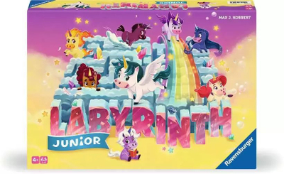 Lojë tavoline Ravensburger Labyrinth Junior Unicorn, për kalamaj 4+, 2‑4 lojtarë, shumëngjyrëshe