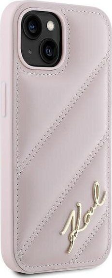 Mbulesë telefoni Karl Lagerfeld KLHCP14SPQDSMGP për iPhone 14, 15, 13 6.1\", hardcase, rozë