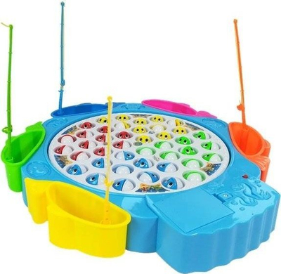 Lojë peshkimi Lean Toys Angling Baby, 42 peshq, 4 shkopinj, blu