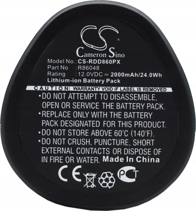 Bateri zëvendsuese Cameron Sino CS RDD860PX, 2000mAh, 12V Li-ion, e zezë
