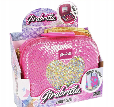 Kuti grimi Girabrilla Make Up Case, set bojrash për kalamaj, Pink Gold Heart, për moshat 6+