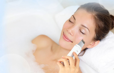 Уред за чистење лице ANLAN Skin Scrubber, ултразвучен, EMS лифтинг, IPX5, бел