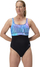 Kostum banje Speedo Shaping Contour Eclipse, njëpjesësh, për femra, i zi me vjollcë