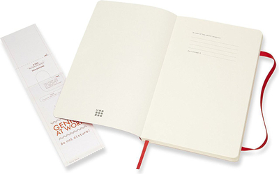 Fletore Moleskine Classic, 13x21 cm, faqe të bardha, e kuqe