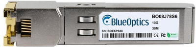 Transceiver SFP+ BlueOptics BO08J78S6, 10GBASE-T, RJ45 bakri, 30m, argjendtë