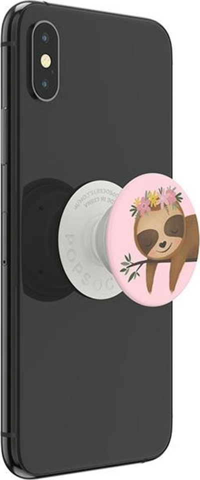 Mbajtëse telefoni PopSockets PopGrip Sweet Sloth, kapak i ndërrueshëm, rozë
