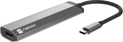 Dock USB C Natec Fowler Slim NMP 1984, HDMI 4K, 2x USB 3.0, gri