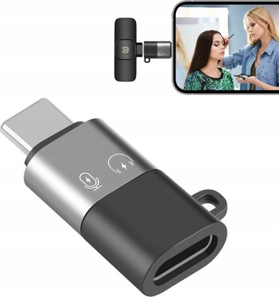 Adapter Puluz PU657B, USB C në Lightning 8 Pin, gri