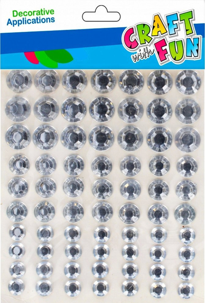 Kristale vetëngjitëse zbukuruese Crystal Gems, 70 copë, ngjyrë argjendi