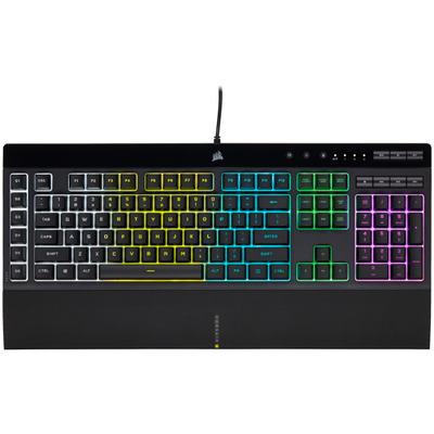 Tastierë Corsair K55 RGB PRO, USB, layout gjerman QWERTZ, e zezë