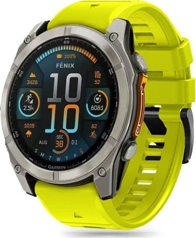 Rrip silikoni Tech-Protect Silicone Line për Garmin Fenix 5X 6X 7X 8, 51mm, lime