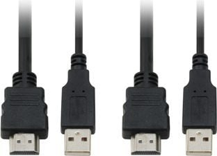 Прекинувач КВМ ЛевелУан KVM-0290, 2 порти, УСБ ХДМИ, црн