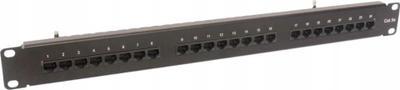 Панел патч C&amp;C Partners Cat 5e, 24xRJ45 UTP, 19" 1U, црн