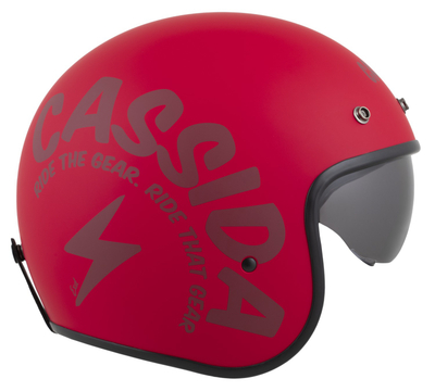 Helmetë moto CASSIDA Oxygen 2.0 Gear, polikarbonat, me vizor dielli, e kuqe matt me të kuqe të errët