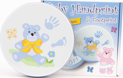 Set gjurmë dore bebe Dream Box, masë modeluese, kuti metalike blu