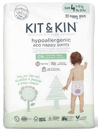 Pelena/mbathje për bebe Kit & Kin, nr. 4, 9 - 15 kg, 22 copë