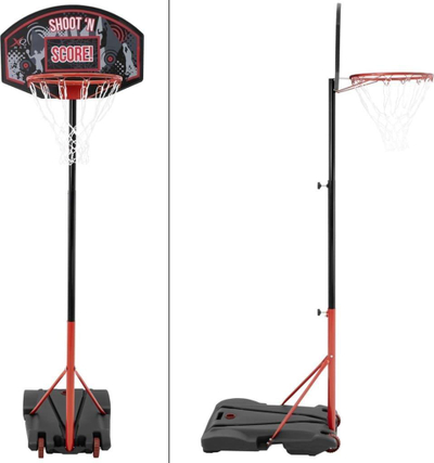 Set basketbolli XQ Max me lartësi të rregullueshme, portativ, deri në 2.5 m, i zi me të kuqe