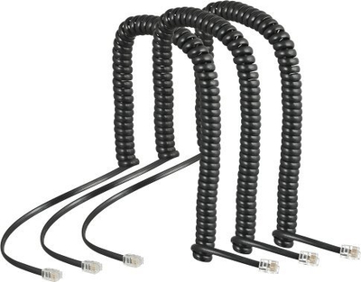 Set me kabllo spirale telefoni Auerswald COMfortel 55001, 3 copë, 2m, të zeza
