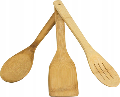 Set veglash kuzhine Kitchen Tools, 3 copë, bambu, ngjyrë natyrale