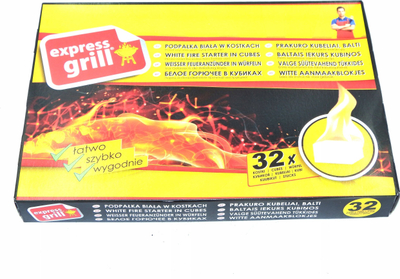 Ndezës ekologjik Express Grill, 32 kube, pa erë, i bardhë