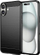 Kapak silikoni karbon për telefon iPhone 16 Plus, TPU fleksibël, mbrojtje nga goditjet, i zi