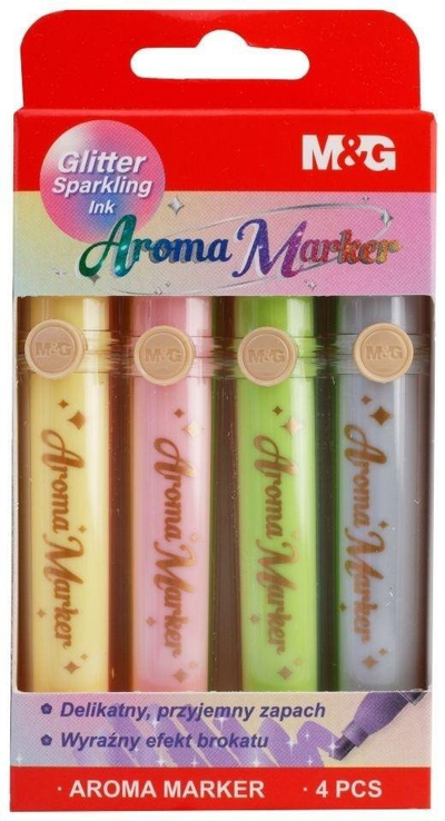 Markera aromatikë M&amp;G Aroma Marker, me shkëlqim, set 4 ngjyra miks
