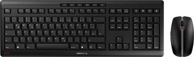 Set tastierë edhe maus CHERRY Stream Desktop Recharge, wireless RF, layout gjerman QWERTZ, i zi