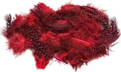 Pupla dekorative Brewis Speckled Feathers, 3g, të kuqe