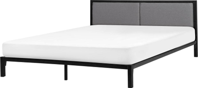 Shtrat metalik Beliani CLAMART, 180 x 200 cm, EU Super King, gri e zi