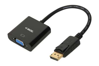 Adapter video iBOX IADPVGA, DisplayPort në VGA, Full HD, i zi