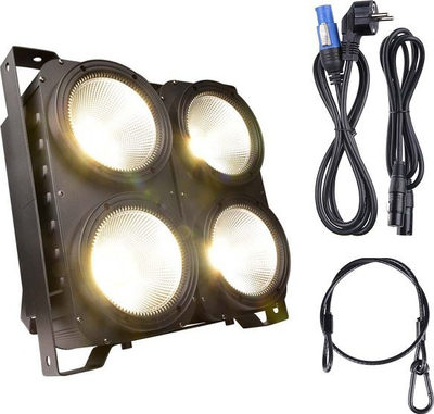 Reflektor skenik Light4Me Blinder LED 4x100W, COB, dritë e bardhë e ngrohtë dhe e ftohtë, i zi