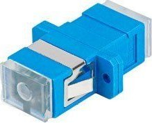 Adapter fibër optike SM SC UPC simplex, set 25 copë, blu transparent