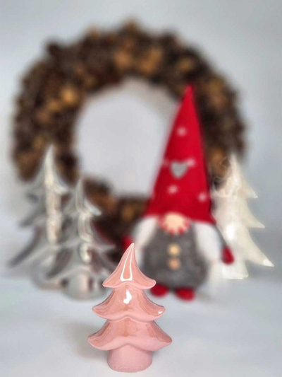 Stoli i Krishtlindjeve Saska Garden Saska Christmas, pemë porcelani 12.5 cm, ngjyrë e kuqe me perlë