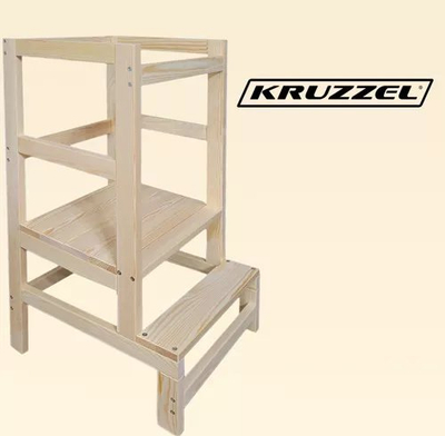 Ndihmës kuzhine për kalamaj Kruzzel 24637, dru pishe, lartësi e rregullueshme, ngjyrë natyrale