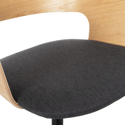 Karrige ngrënieje Delf 48x55x76Hcm (HM9617.04), gri/ zezë