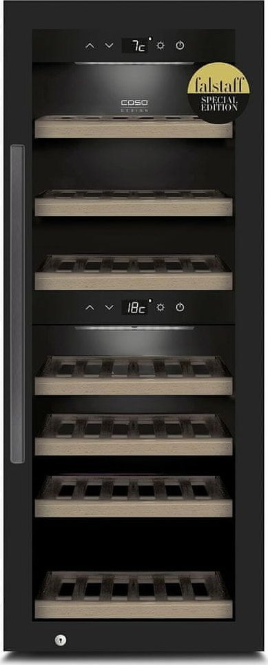 Frigorifer vere CASO WineExclusive 126 Smart, 126 shishe, 2 zona temperature, i zi