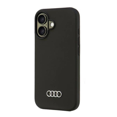 Kapak Audi Silicone Hardcase për iPhone 16 6.1", silikon, i zi
