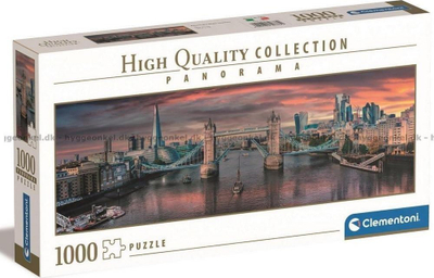 Puzzle Clementoni Across The River Thames, 1000 copa, panoramik, shumëngjyrësh