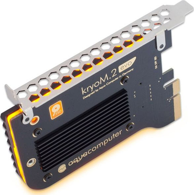 Adapter SSD M.2 Aquacomputer kryoM.2 Evo, PCIe 3.0 x4, me heatsink, i zi