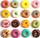 Kallëp silikoni për donuts, 12 vende, ngjyrë shumëngjyrëshe